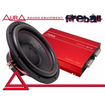 Pachet Auto Bass Aura Subwoofer si Amplificator Fireball 12