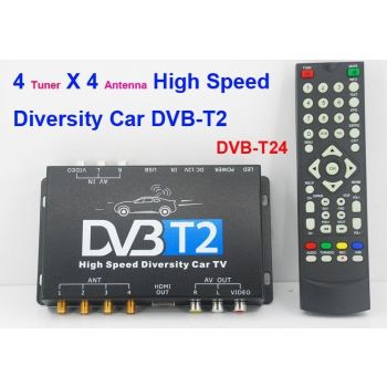 Tuner TV auto Digital DVB-T2 cu 4 antene si cu usb media player