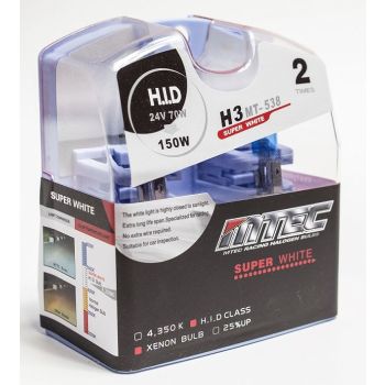 SET 2 MTEC BECURI AUTO H3 24V 70W MTEC SUPER WHITE - XENON EFFECT