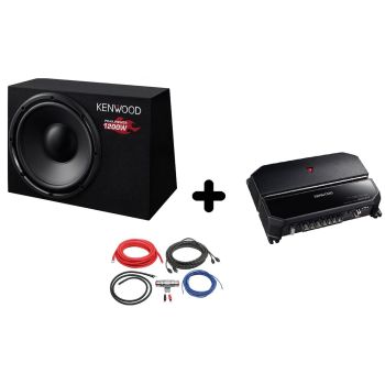 Pachet Bass Kenwood KSC-W1200B + KAC-PS702EX + LK-10