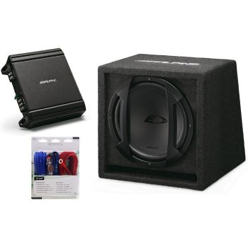 Pachet Bass Alpine SBE-1044 BR + Amplificator MRV-M250 + Kit Cabluri 350940