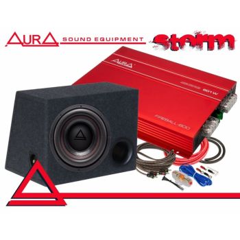 Pachet Subwoofer Auto cu Incinta Bassreflex Aura Storm 12