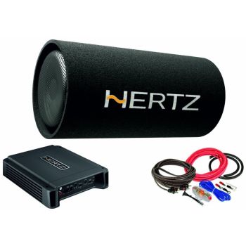 Pachet Subwoofer auto Hertz DST 30.3B + Amplificator Hertz HCP 2 + kit de Cabluri Complet