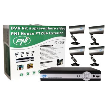 Kit DVR cu 4 Camere PNI House PTZ04, HDD inclus