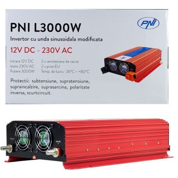 Invertor de tensiune PNI L3000W alimentare 12V iesire 230V