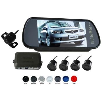 Senzori Parcare cu Camera Video si Display LCD de 7" in Oglinda